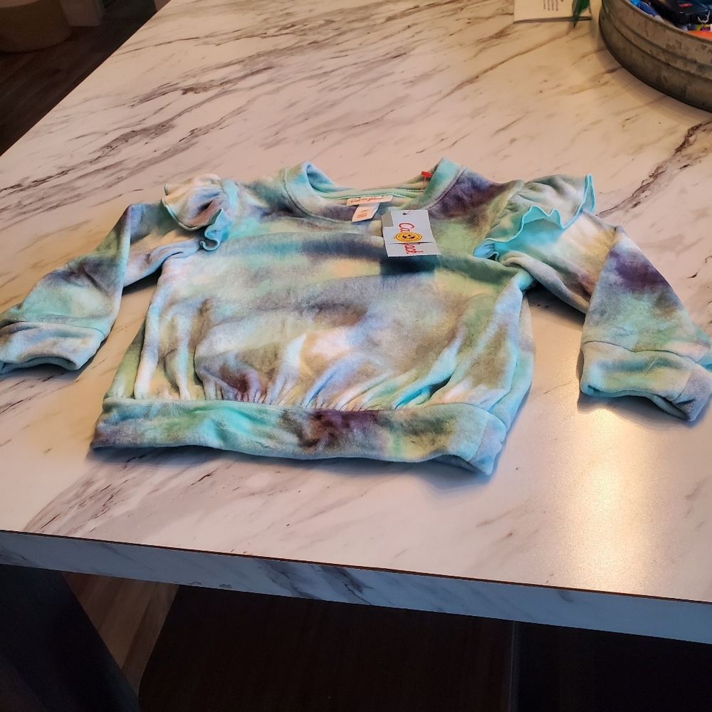 Cat & Jack Multicolor Tie-Dye Sweatshirt And PINK LS SHIRT 18 Months